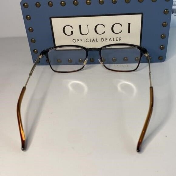 New - Gucci Eyeglasses GG0135O 004 52mm Black on Havana / Demo Lens - Picture 3 of 12